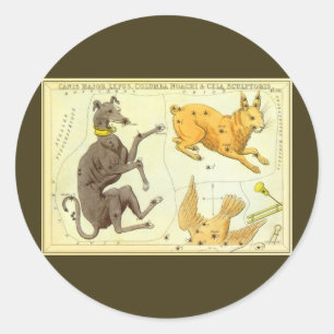 Urania's Mirror, Vintage Astronomy Celestial Map Classic Round Sticker