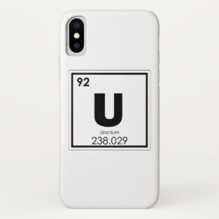 Uranium chemical element symbol chemistry formula iPhone XS case