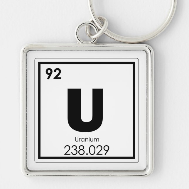 Uranium chemical element symbol chemistry formula key ring (Front)
