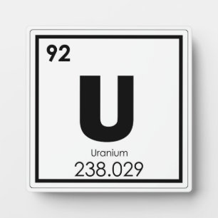 Uranium chemical element symbol chemistry formula plaque