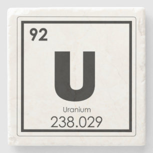 Uranium chemical element symbol chemistry formula stone coaster