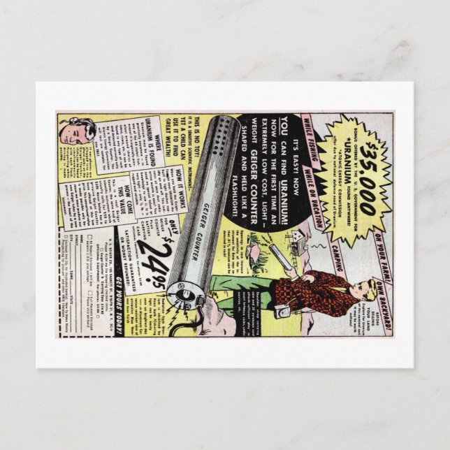 Uranium Detector Advert Postcard (Front)