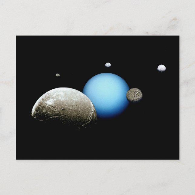 Uranus and Moons NASA Planet Postcard (Front)