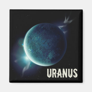Uranus blue planet 3d universe space illustration magnet