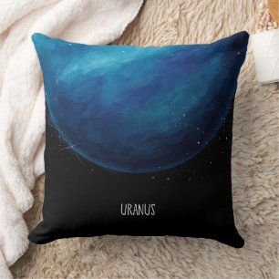 Uranus Planet Artwork – Cosmic Space Illustration Cushion