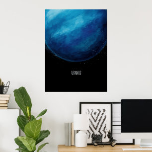 Uranus Planet Artwork – Cosmic Space Illustration Poster