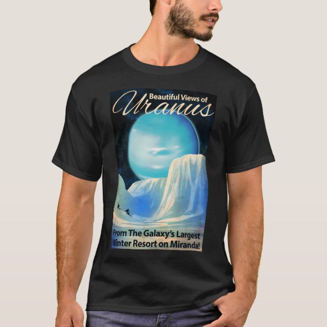Uranus Retro Space Art T-Shirt (Front)