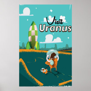 Uranus vintage cartoon Travel Poster