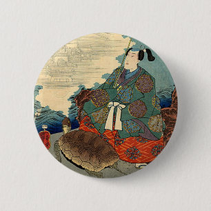 Urashima Taro and the Turtle Japanese Fairy Tale 6 Cm Round Badge