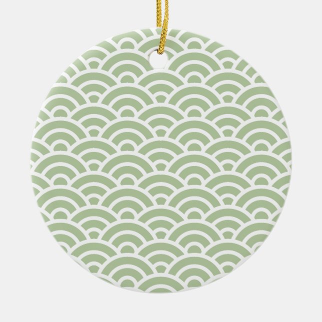 URAYANAGI 140 Seigaiha Waves - Energetic Ver.  Ceramic Ornament (Front)