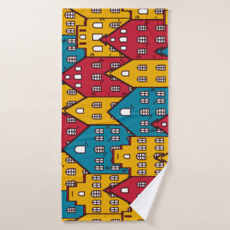Urban abstract: vintage city pattern bath towel