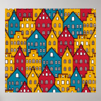 Urban abstract: vintage city pattern