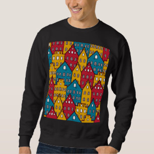 Urban abstract: vintage city pattern sweatshirt