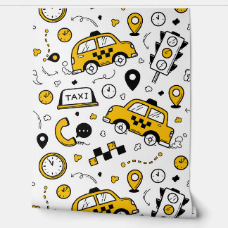 Urban Adventure Taxi-Themed Nursery Wallpaper