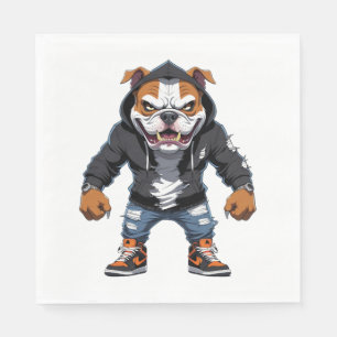 Urban Alpha Bulldog – Street Style Mascot Napkin