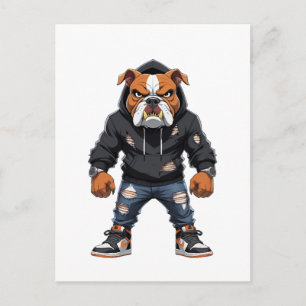 Urban Alpha Bulldog � Street Style Mascot  Postcard
