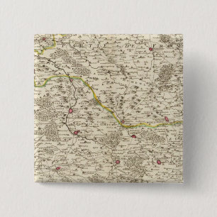 Urban areas of Germany 2 15 Cm Square Badge