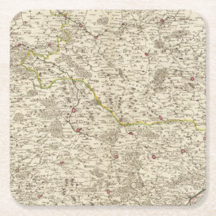 Urban areas of Germany 2 Square Paper Coaster