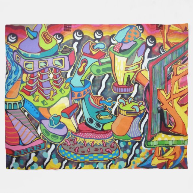 Urban Art 1. Fleece Blanket (Front (Horizontal))