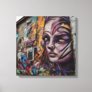 Urban Art on Abandoned Building Canvas Print