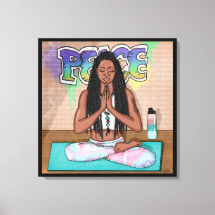 Urban Art Pretty Woman doing Meditation Canvas Print