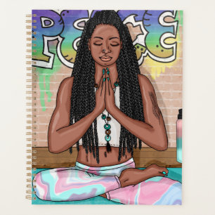 Urban Art Pretty Woman doing Meditation Planner