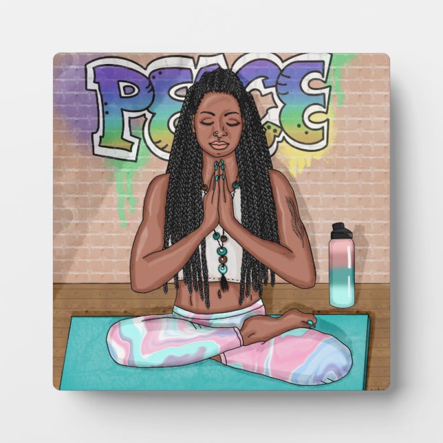 Urban Art | Pretty Woman doing Meditation     Plaque (Front)