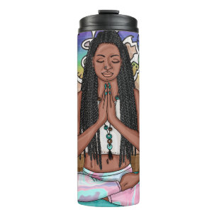 Urban Art   Pretty Woman doing Meditation  Thermal Tumbler