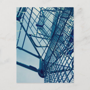 urban art shopping carts stacked postcard