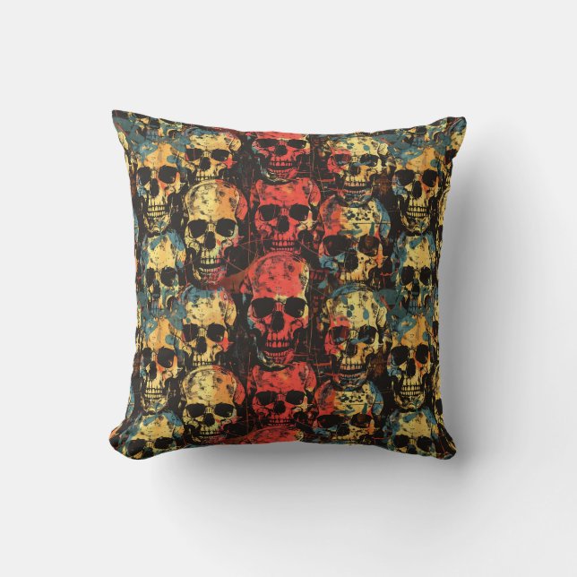 Urban Art Skull Pillow Design A36 (Front)