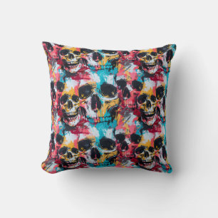Urban Art Skull Pillow Design, Cojín C66