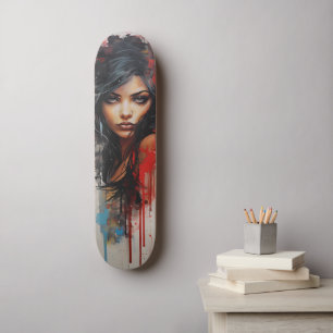 Urban Art Woman Skateboard