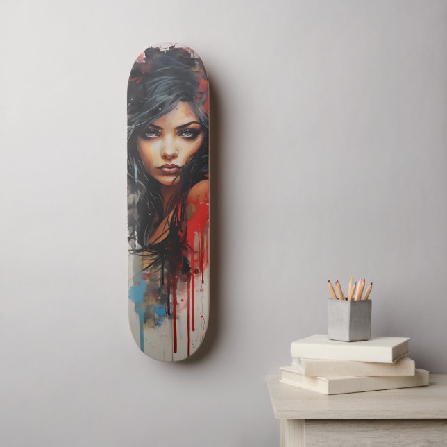Urban Art Woman  Skateboard (Wall Art)