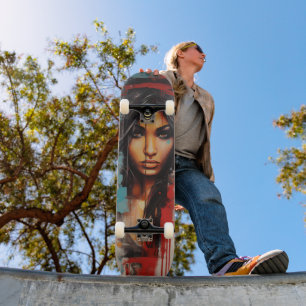 Urban Art Woman  Skateboard