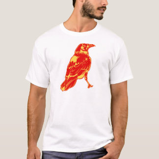 Urban Artistic Lone Crow Illustration T-shirt