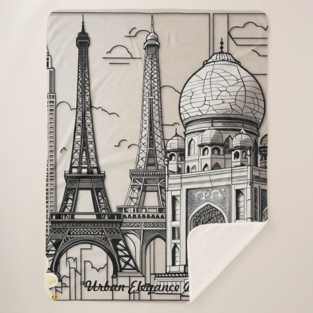 "Urban Beauty" Sherpa Blanket (Front)