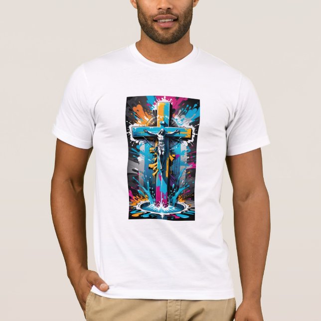 Urban Believer: Graffiti Religious Print T-shirt (Front)