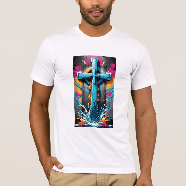 Urban Believer: Graffiti Religious Print T-shirt (Front)