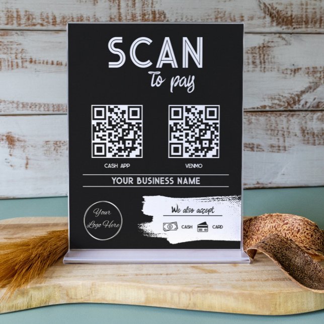 Urban black 2 QR codes masculine scan to pay Poster (Creator Uploaded)