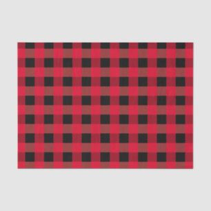 Urban black red buffalo plaid  tissue paper