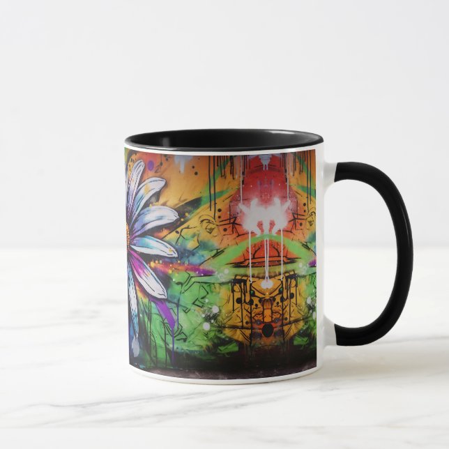 Urban Blooms - Graffiti & Floral Fusion Mug (Right)