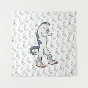 Urban Boxer Cat in Sneaker Walk Fighter Tapestry