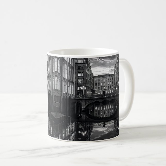 Urban Bridge Reflection Calm Coffee Mug (Front Right)