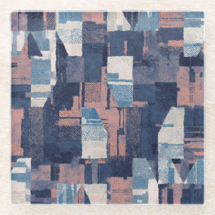 Urban Broken: Abstract Graphic Seamless. Glass Coaster