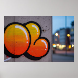 Urban Bubble-Style Graffiti Poster