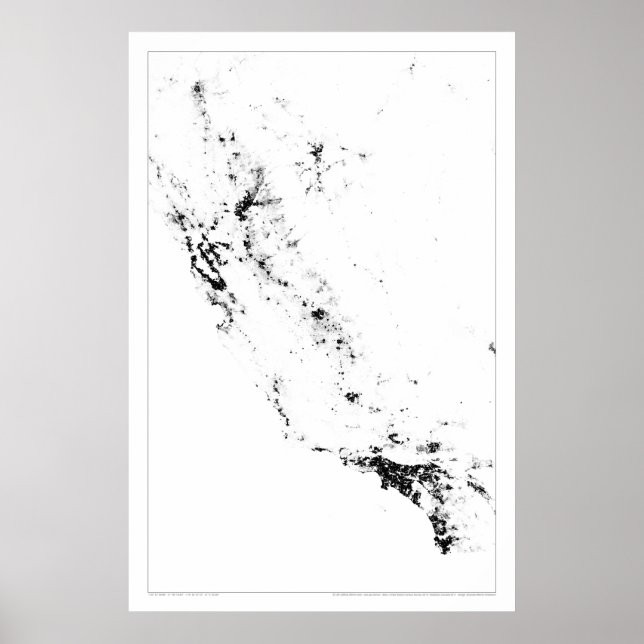 Urban California Census Dotmap Poster (Front)
