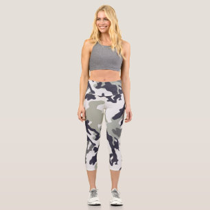 Urban Camo Pattern Capri Leggings