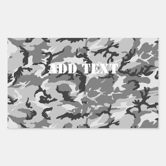 Urban Camouflage - Black & Grey Rectangular Sticker (Front)