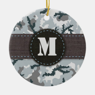 Urban camouflage ceramic ornament