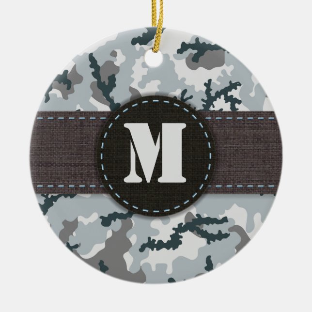 Urban camouflage ceramic ornament (Front)